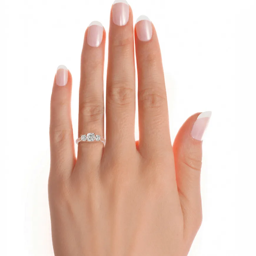 1 3/4 ctw Cushion-Cut Three Stone Lab Grown Diamond Ring
