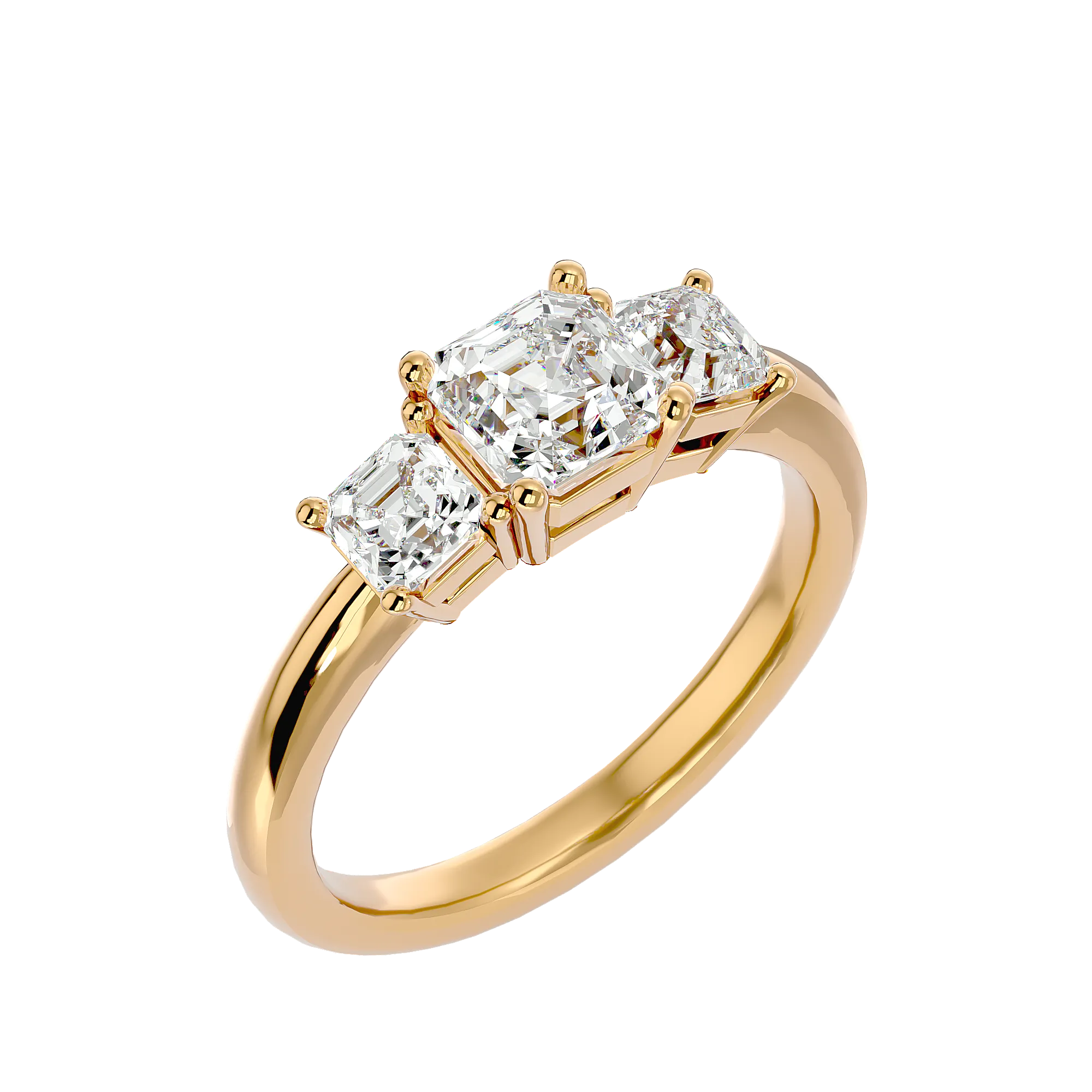 1 3/4 ctw Cushion-Cut Three Stone Lab Grown Diamond Ring