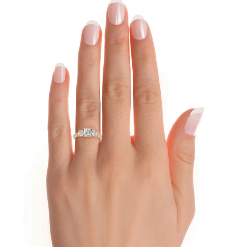 1 3/4 ctw Cushion-Cut Three Stone Lab Grown Diamond Ring