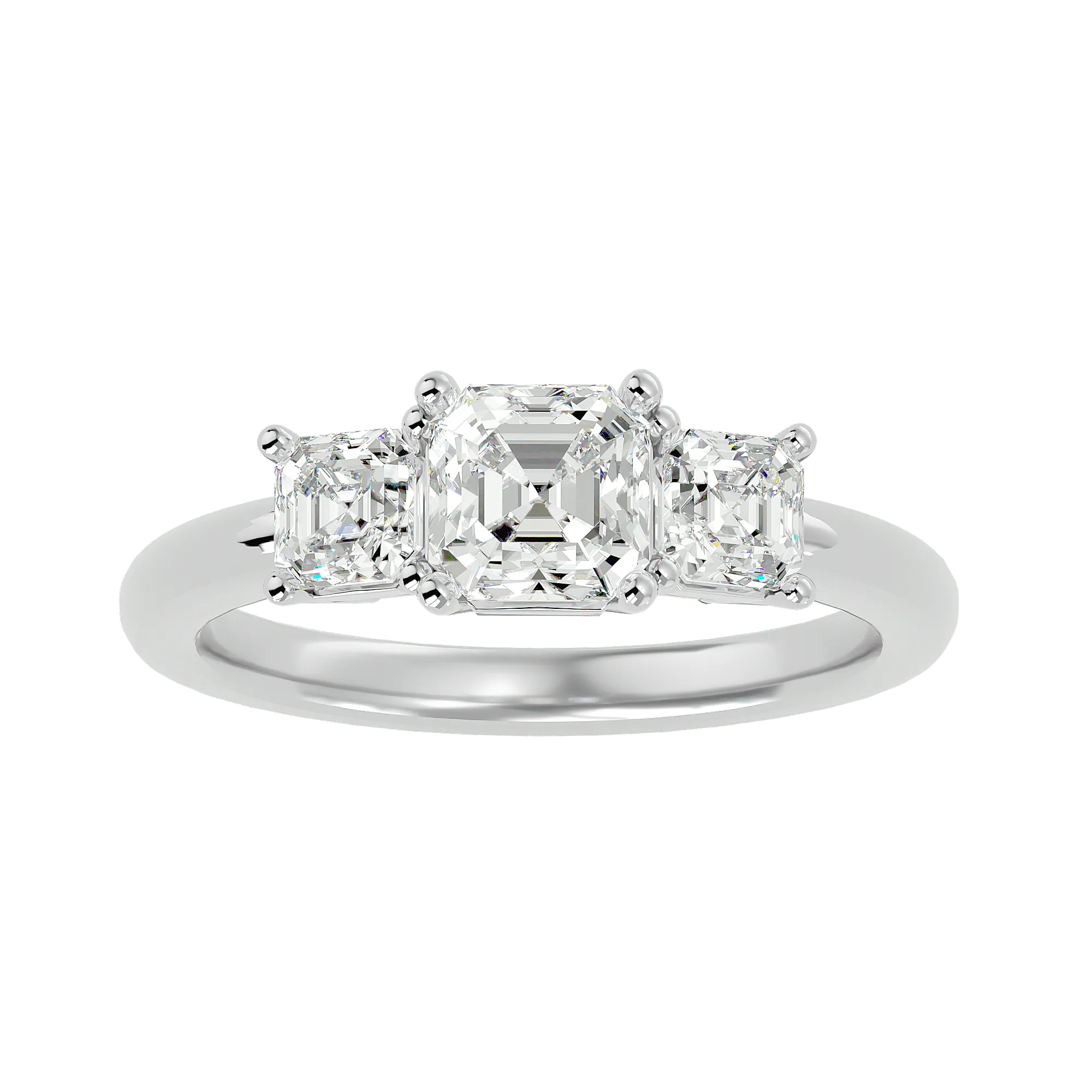 1 3/4 ctw Cushion-Cut Three Stone Lab Grown Diamond Ring