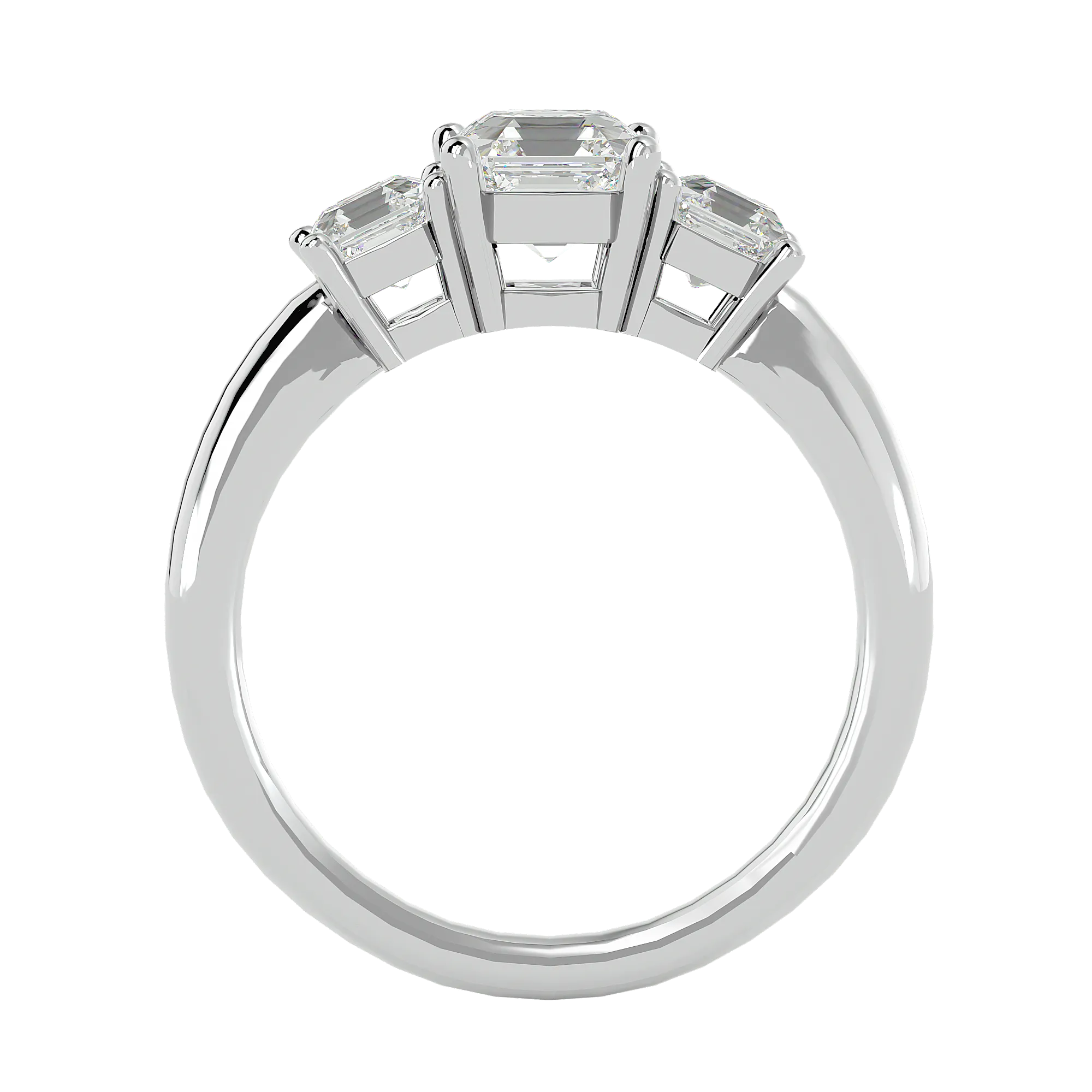 1 3/4 ctw Cushion-Cut Three Stone Lab Grown Diamond Ring