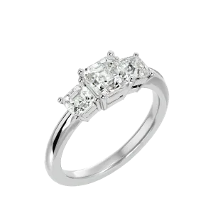 1 3/4 ctw Cushion-Cut Three Stone Lab Grown Diamond Ring