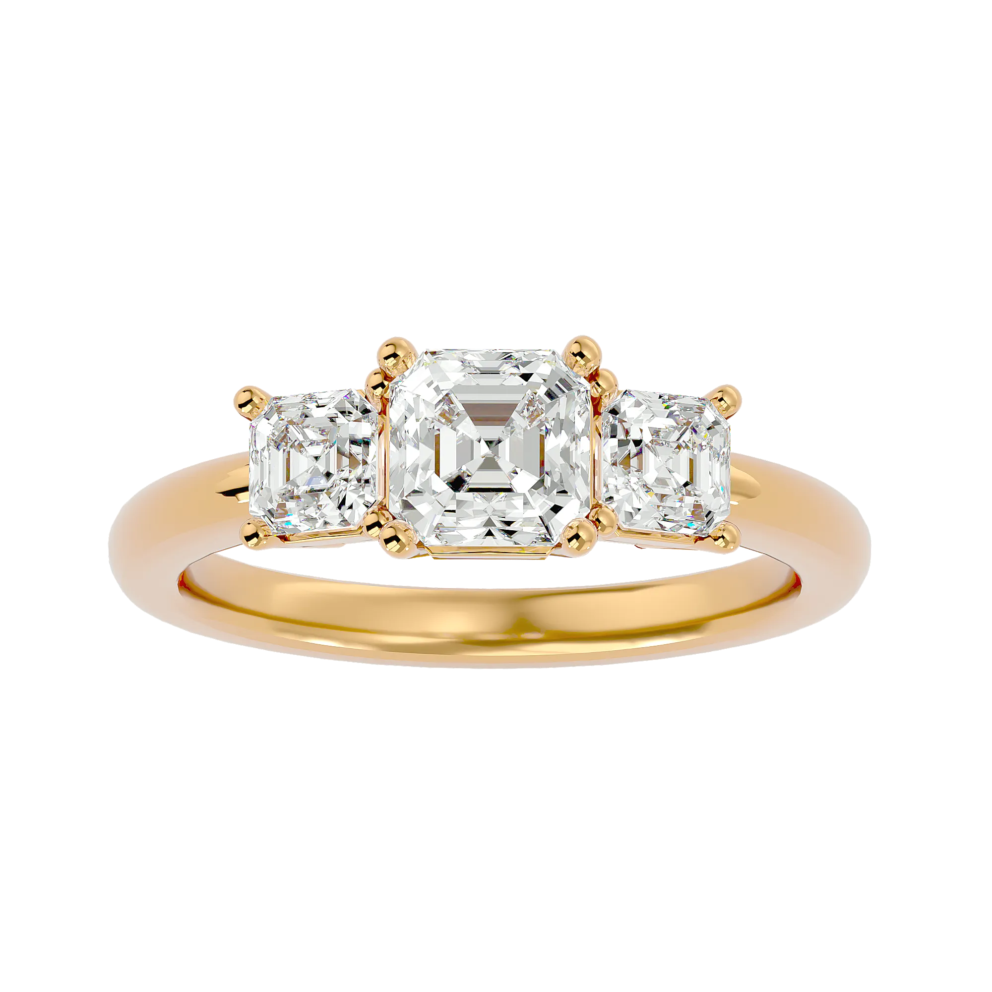 1 3/4 ctw Cushion-Cut Three Stone Lab Grown Diamond Ring