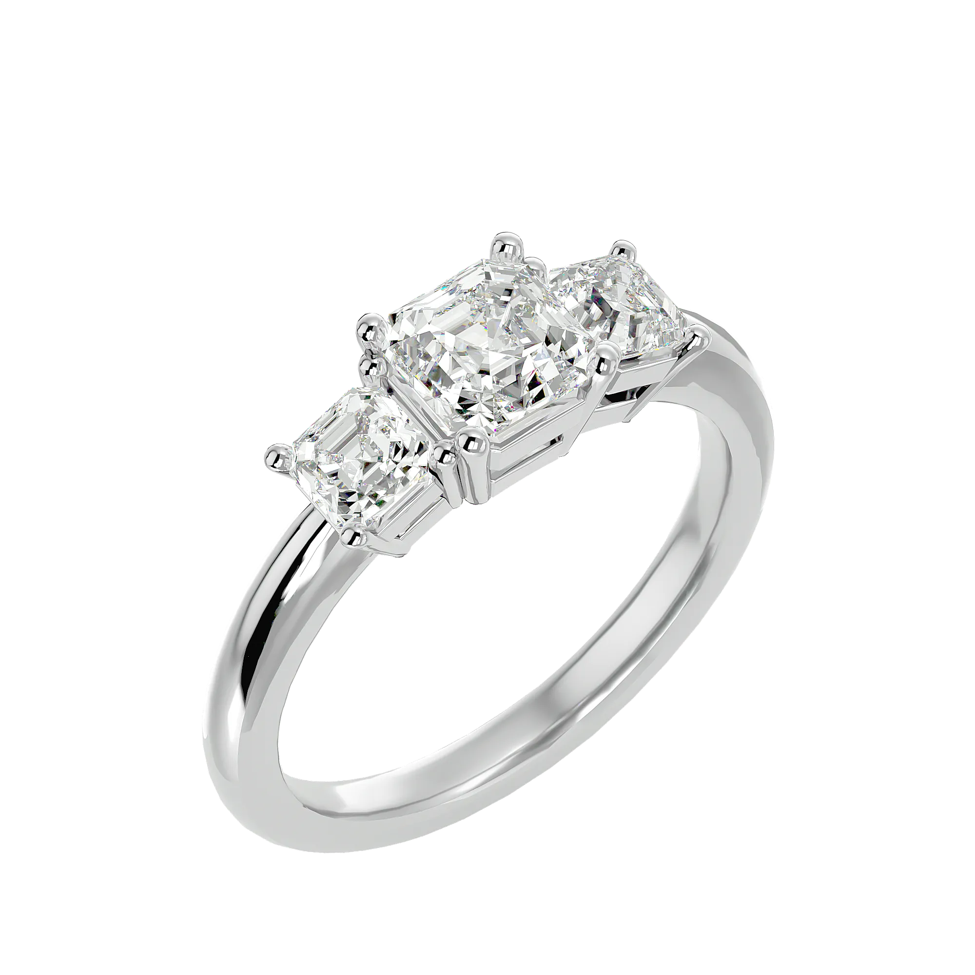 1 3/4 ctw Cushion-Cut Three Stone Lab Grown Diamond Ring