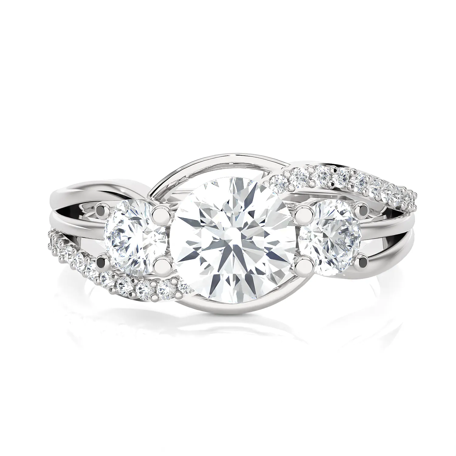 1 5/8 ctw Round Three Stone Lab Grown Diamond Ring