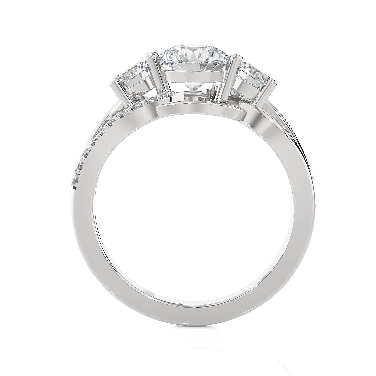 1 5/8 ctw Round Three Stone Lab Grown Diamond Ring