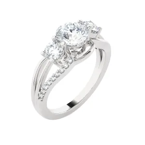 1 5/8 ctw Round Three Stone Lab Grown Diamond Ring