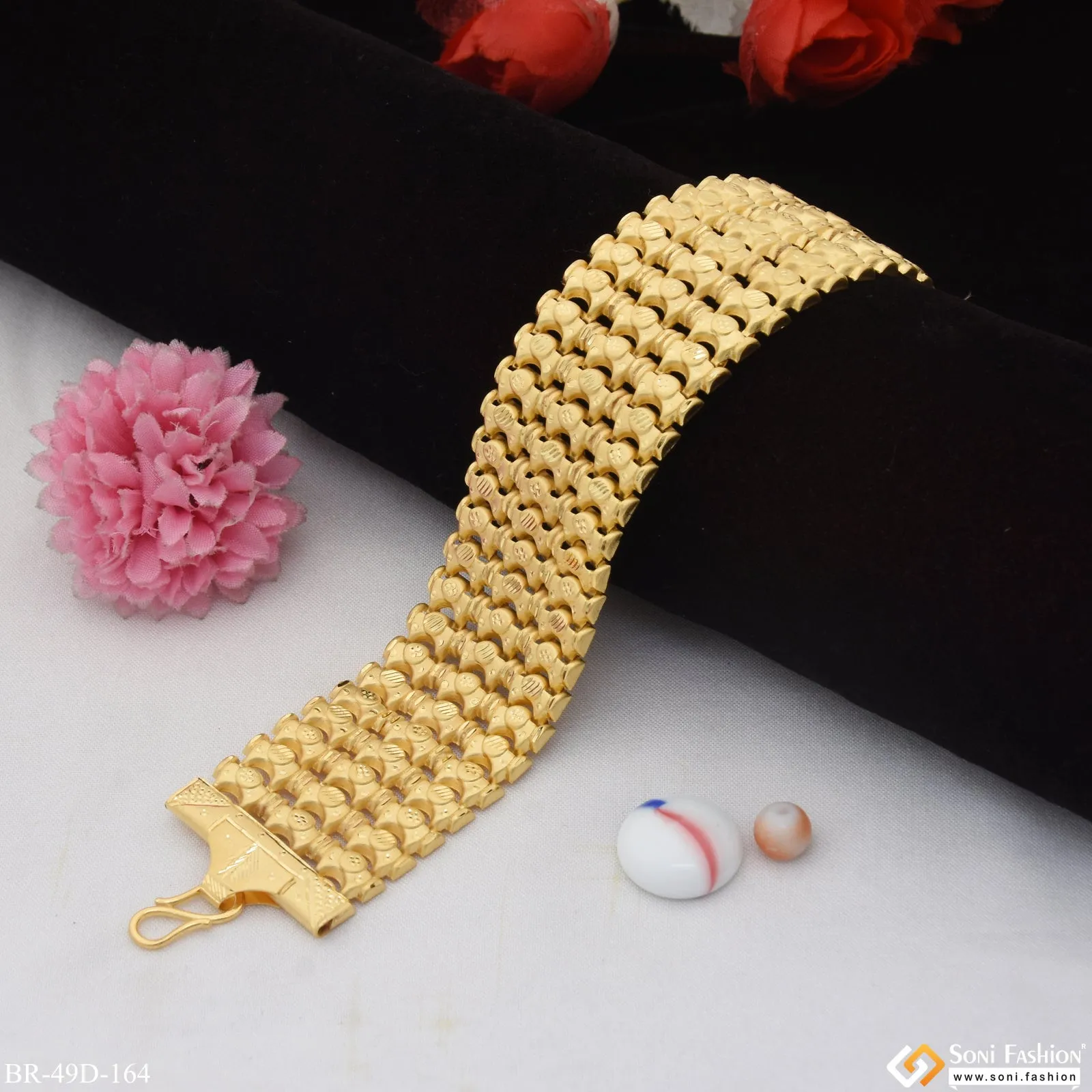 1 Gram Gold Plated Prominent Design Bahubali Bracelet for Men - Style D164