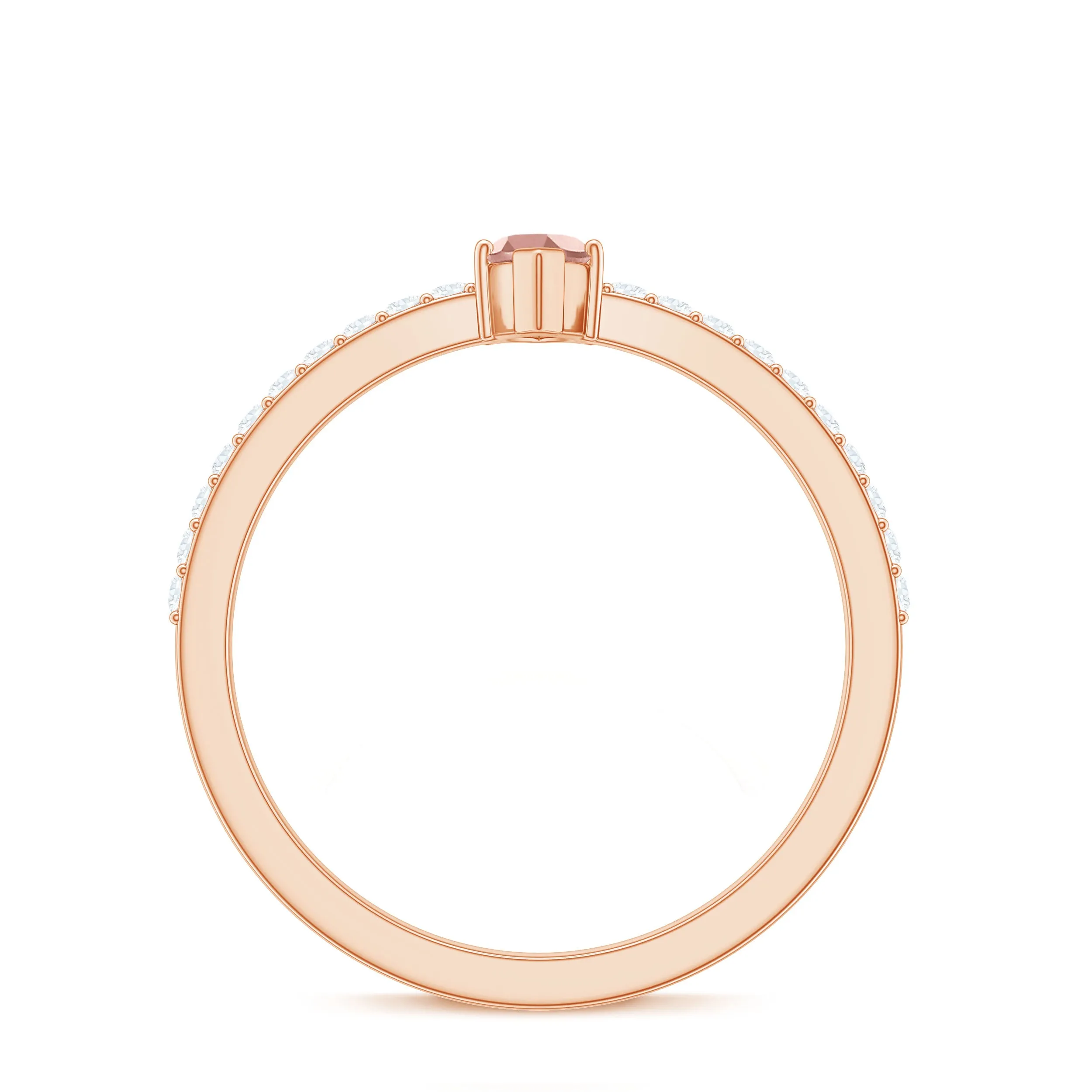 1/2 Ct Morganite Marquise Engagement Ring with Diamond