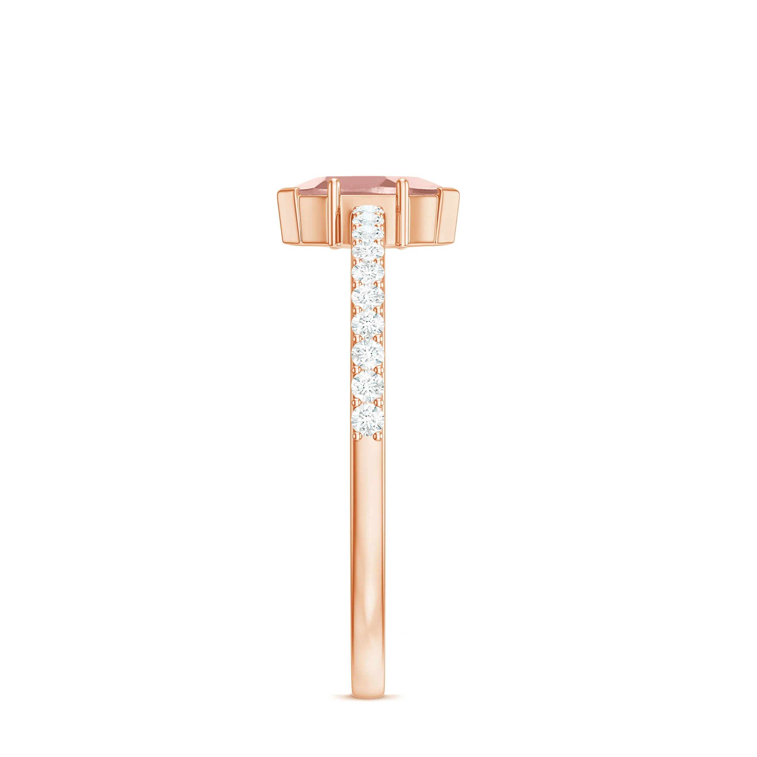 1/2 Ct Morganite Marquise Engagement Ring with Diamond