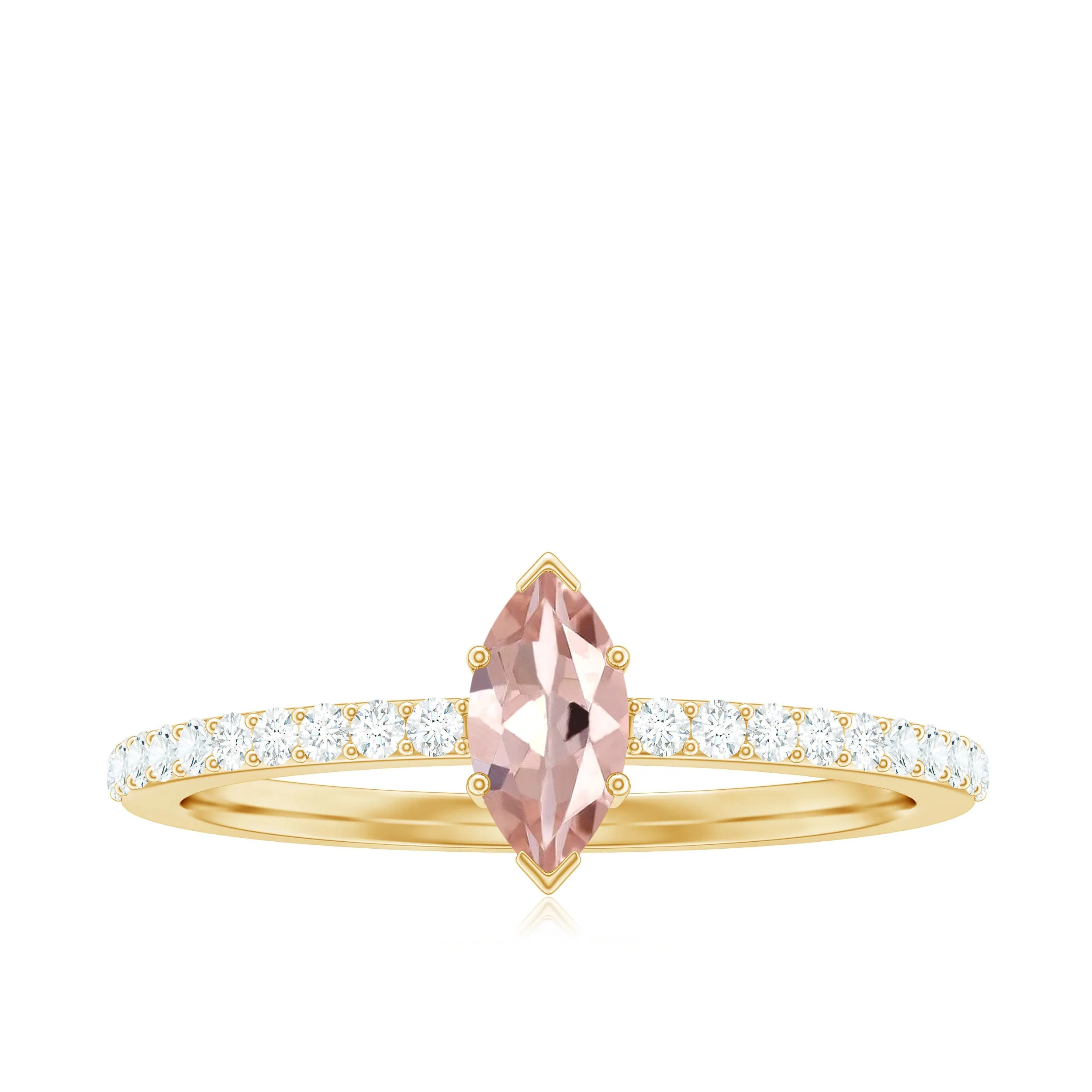1/2 Ct Morganite Marquise Engagement Ring with Diamond