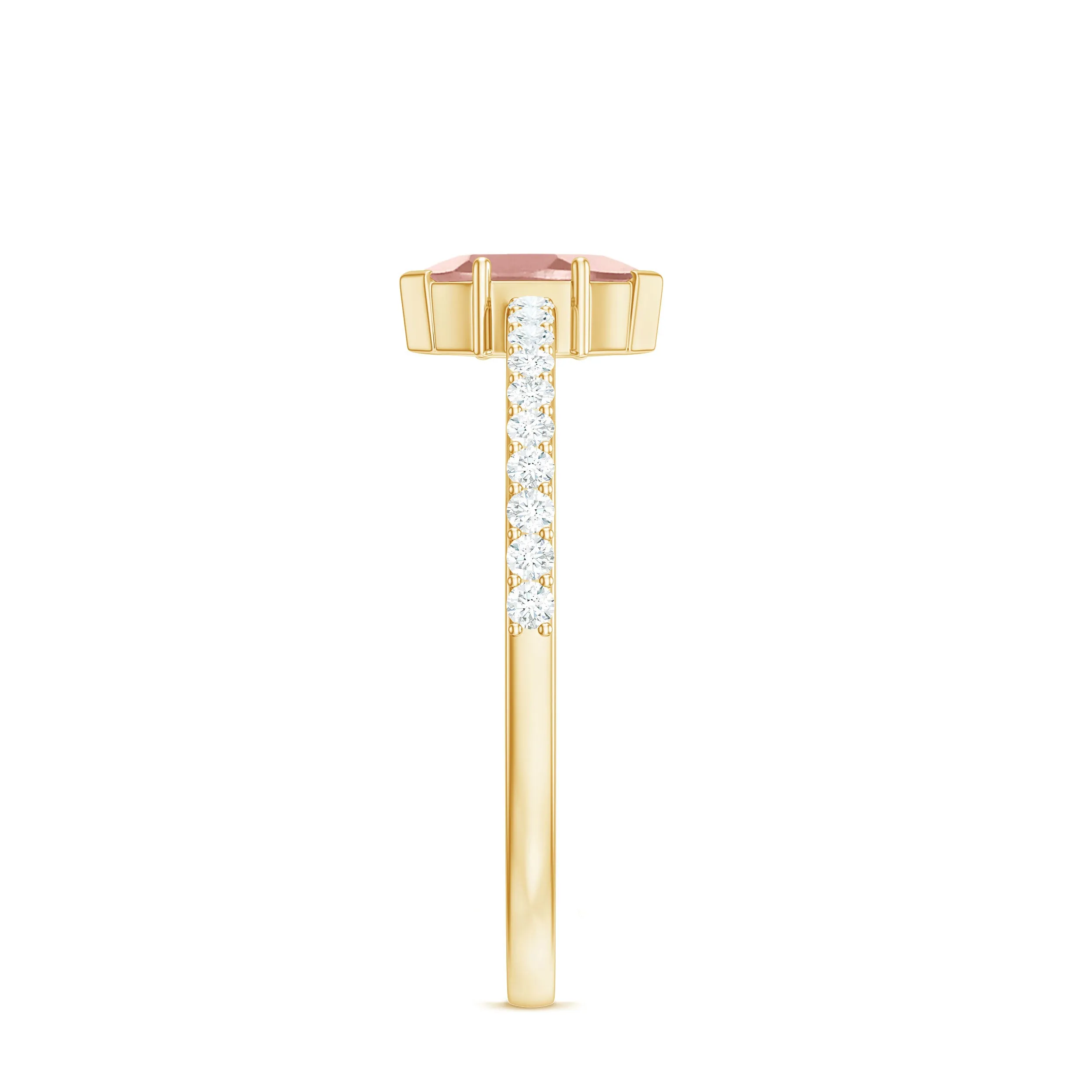 1/2 Ct Morganite Marquise Engagement Ring with Diamond