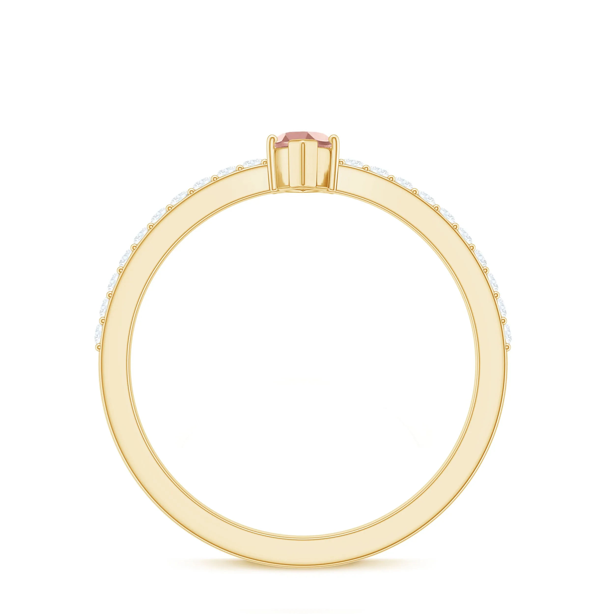 1/2 Ct Morganite Marquise Engagement Ring with Diamond