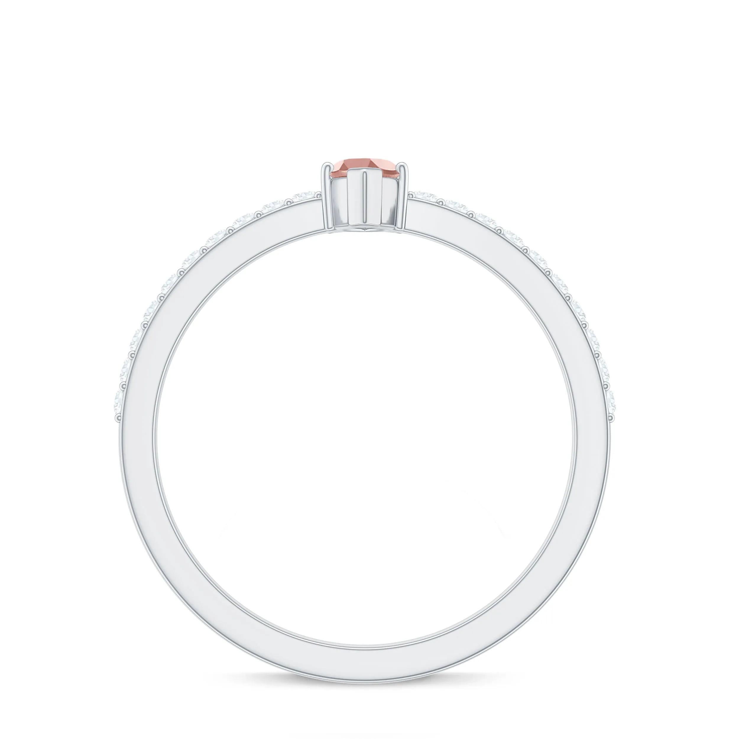 1/2 Ct Morganite Marquise Engagement Ring with Diamond