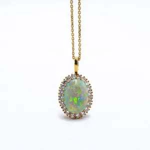12 ct Opal & Diamond Necklace