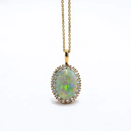 12 ct Opal & Diamond Necklace