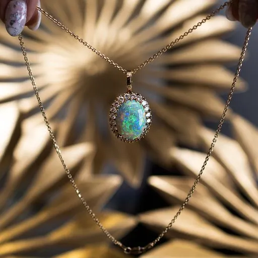12 ct Opal & Diamond Necklace