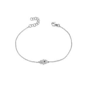 14k Gold & Diamond Evil Eye Bracelet - 0.10ct