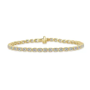 14k Gold & Emerald-Cut Diamond Bracelet - 4.50ct