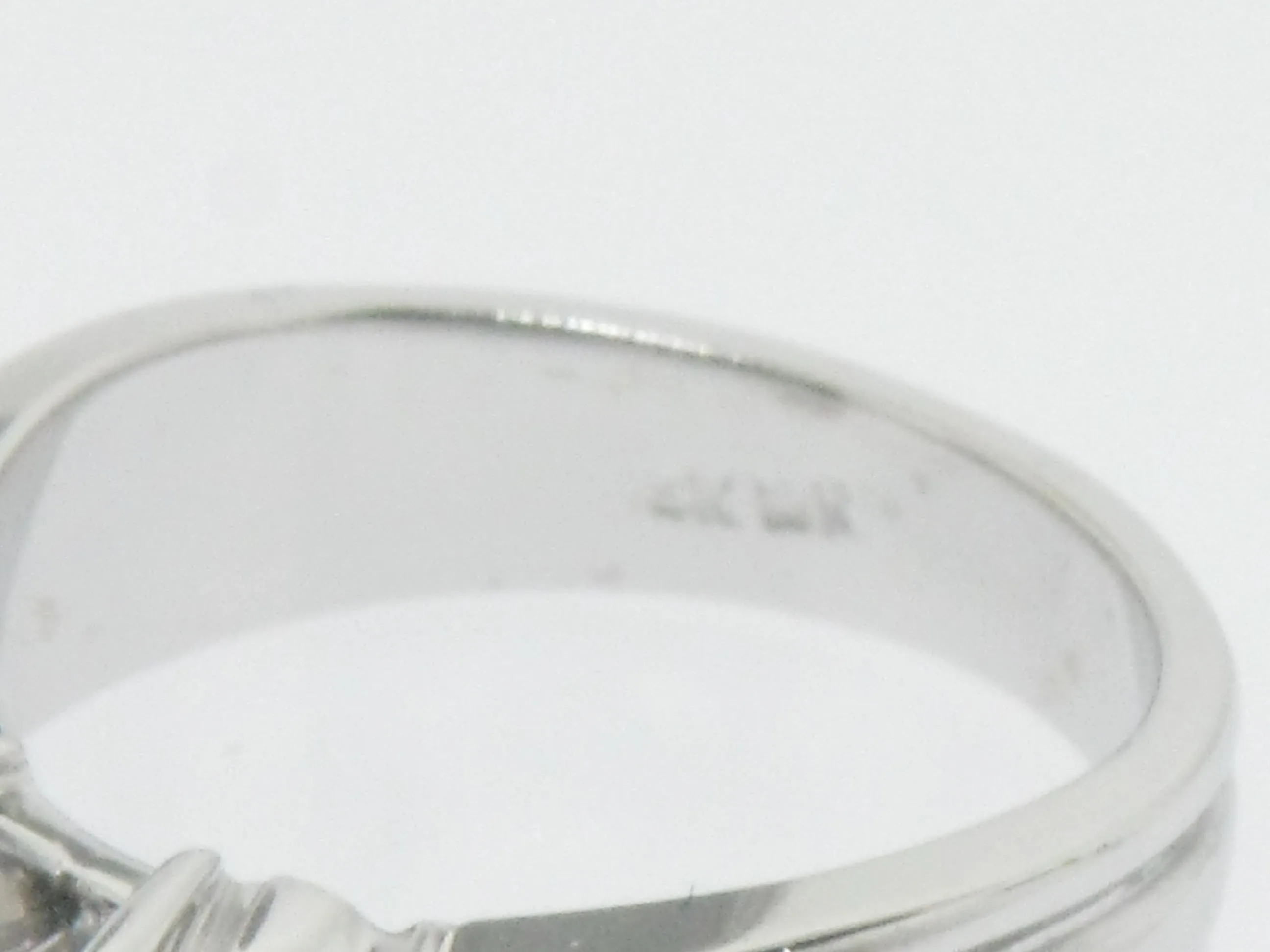 14K White Gold 3 Stone Engagement Ring Mounting Size 6-3/8 (Brand New Sale)