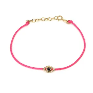 14k Yellow Gold Sapphire and Diamond Evil Eye Bracelet