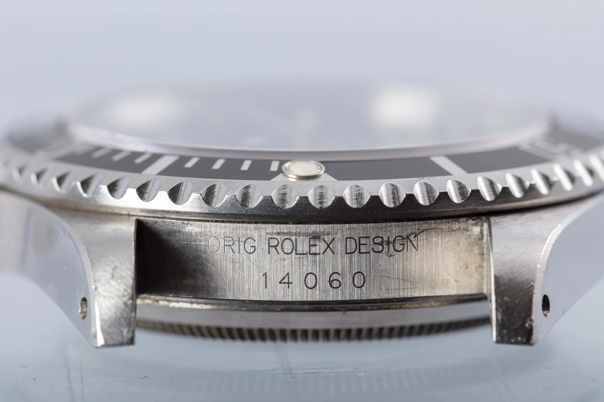 1991 Unpolished Rolex Submariner 14060 2 line Box & Papers