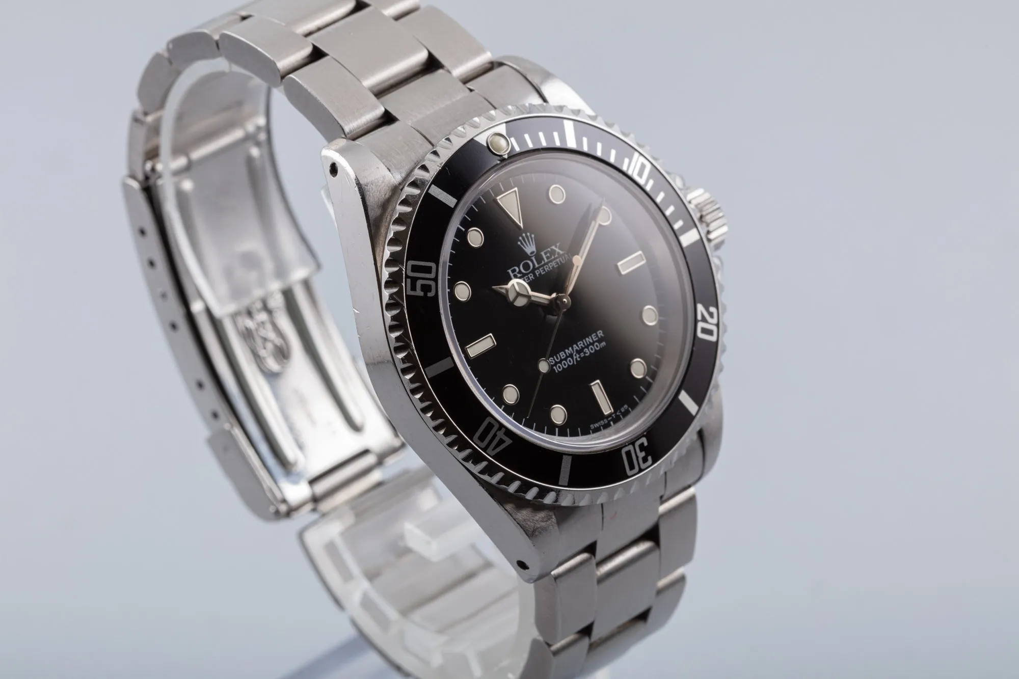 1991 Unpolished Rolex Submariner 14060 2 line Box & Papers