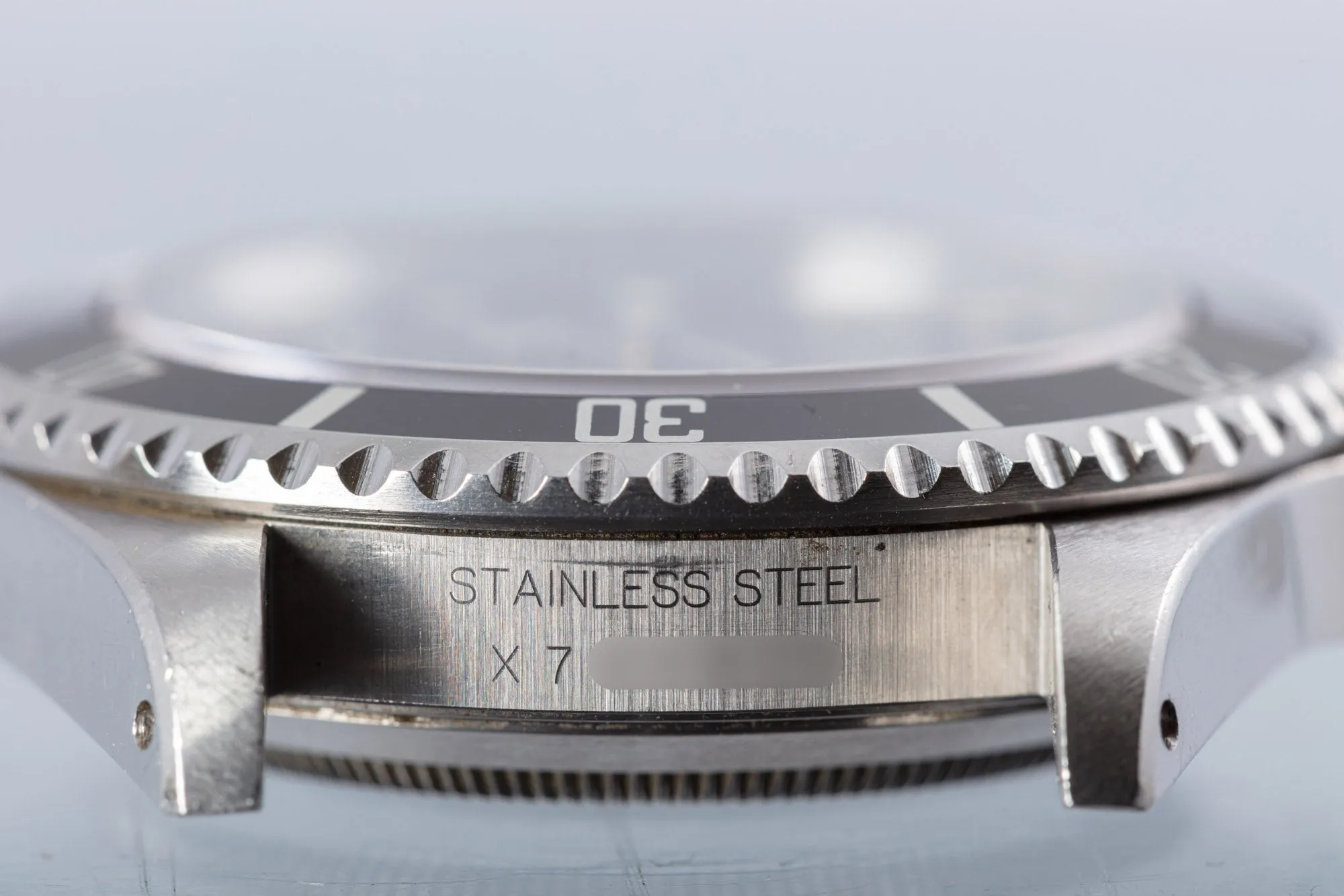 1991 Unpolished Rolex Submariner 14060 2 line Box & Papers