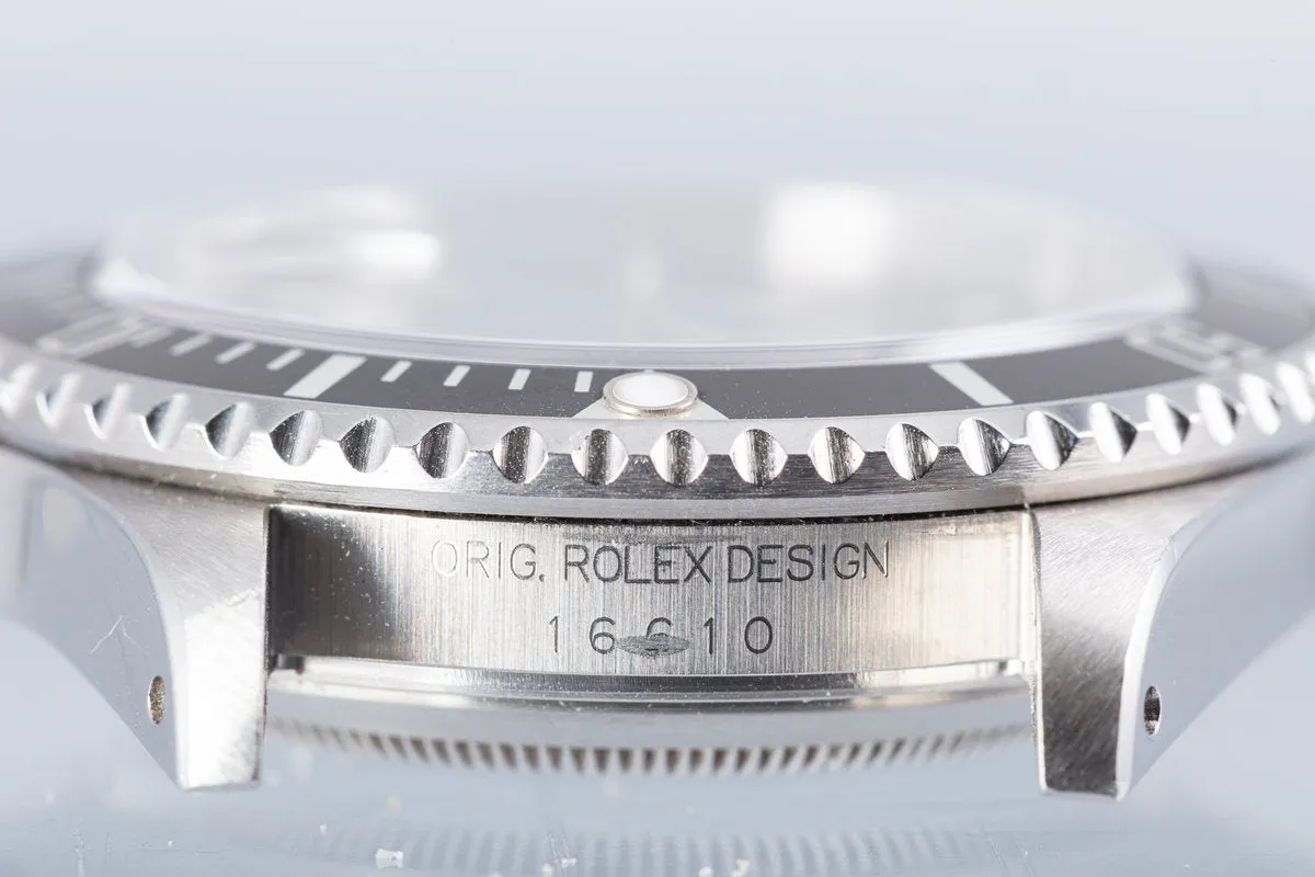 1999 Rolex Submariner 16610 with Box & Papers "Swiss Only" Dial Box & Papers