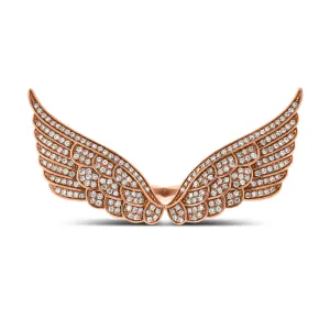 2 Finger Wings Diamond Ring (0.86 ct Diamonds) in Rose Gold