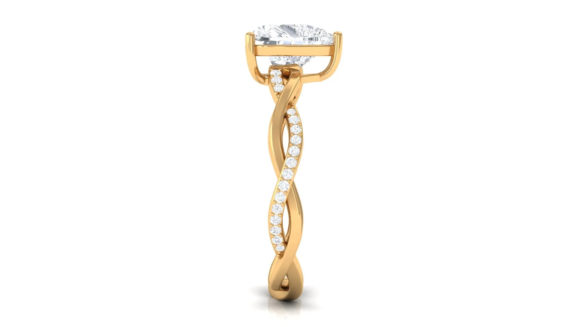 2.25 CT Heart Shape Solitaire Moissanite Braided Ring in 3 Prong Basket Setting