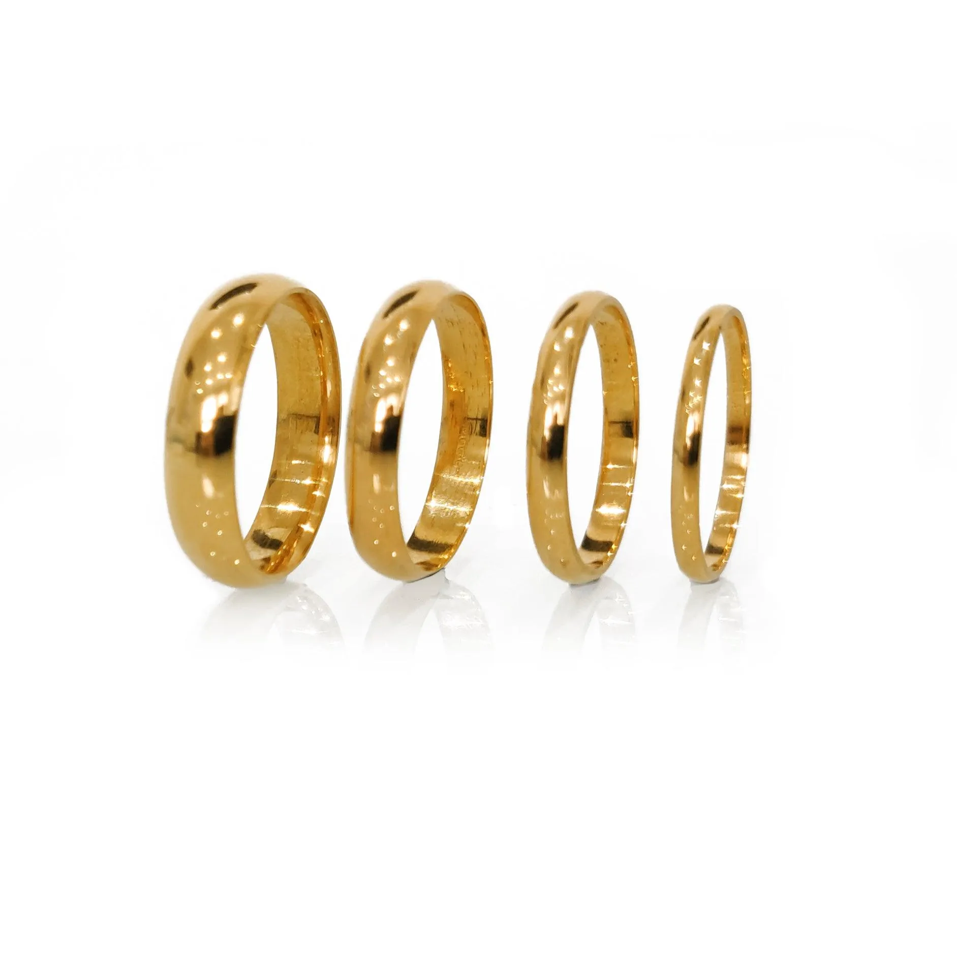 22ct Gold D-Shaped Wedding Bands 2-5mm WB-8174