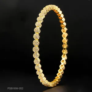 24ct Heavy Gold Plated Stone Bangle PSB16W-052