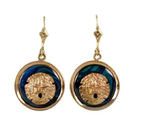 30650 - SAND DOLLAR SEA OPAL EARRINGS