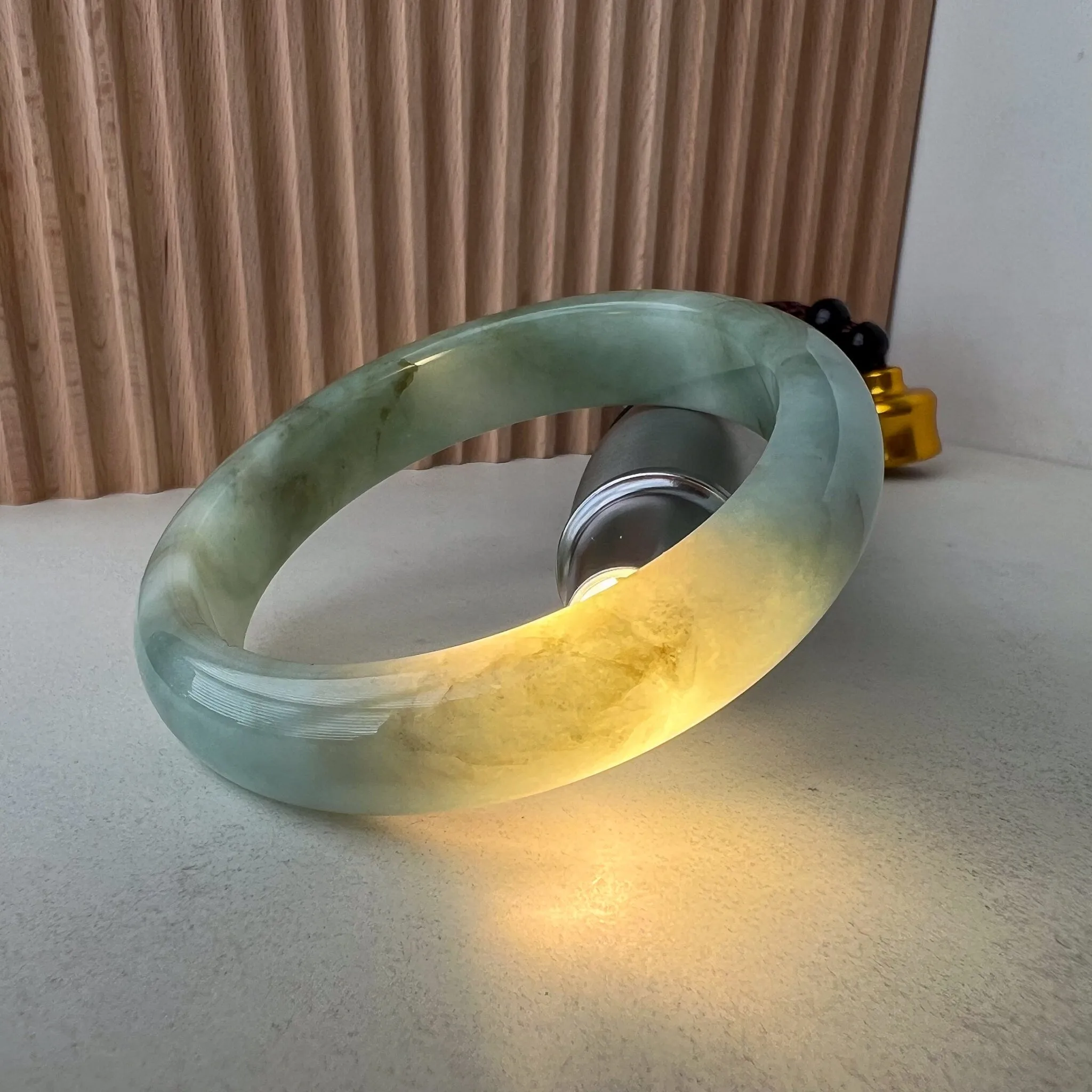 57.8 mm Green Jadeite Jade Bangle, Burmese Grade A Jadeite Jade, MDPK-0123-1706327336