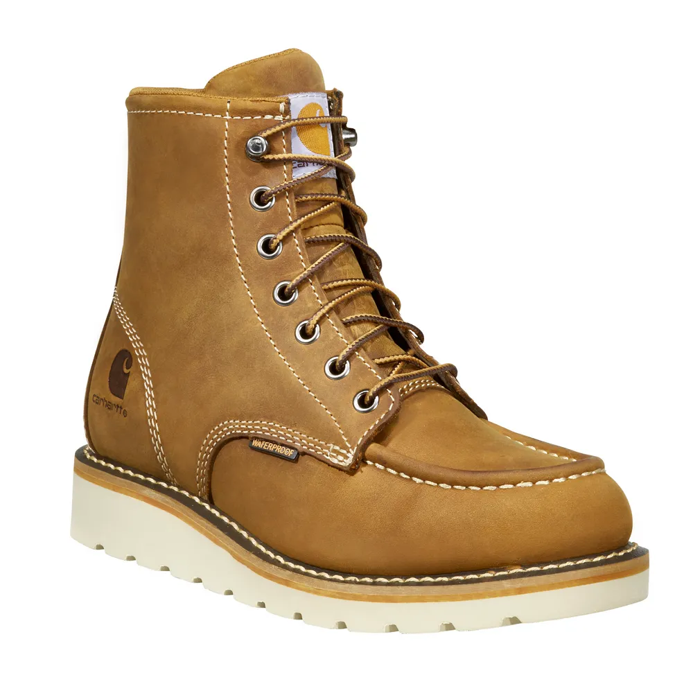 6-INCH WATERPROOF WEDGE STEEL TOE BOOT - DKBRN-Dark Bison Oil Tanned | Carhartt FW6225-W
