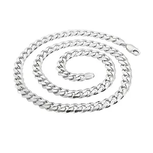 925 Sterling Silver Thick 7mm Curb Chain Necklace For Men
