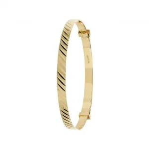9ct Yellow Gold Diamond Cut Baby Bangle BN132