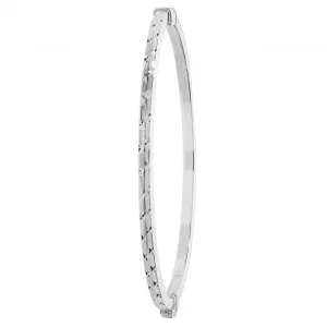 Acotis Silver Bangle Oval Dia Cut Hinged G4293