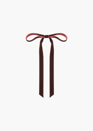 Aida Velvet Bow Barrette -- Pinot