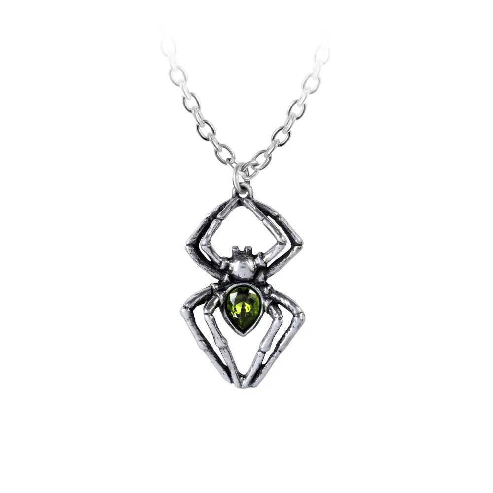 ALCHEMY OF ENGLAND EMERALD SPIDER NECKLACE