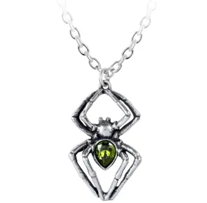 ALCHEMY OF ENGLAND EMERALD SPIDER NECKLACE