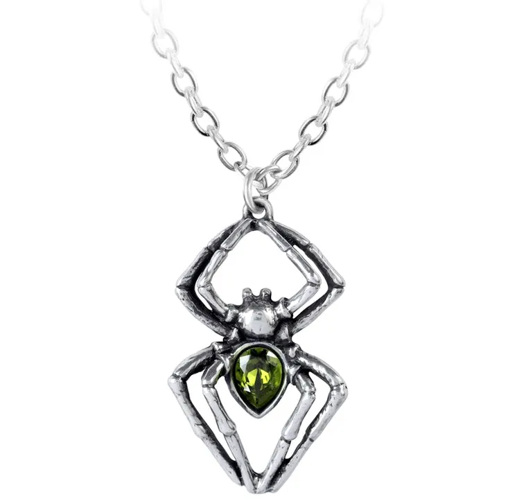 ALCHEMY OF ENGLAND EMERALD SPIDER NECKLACE