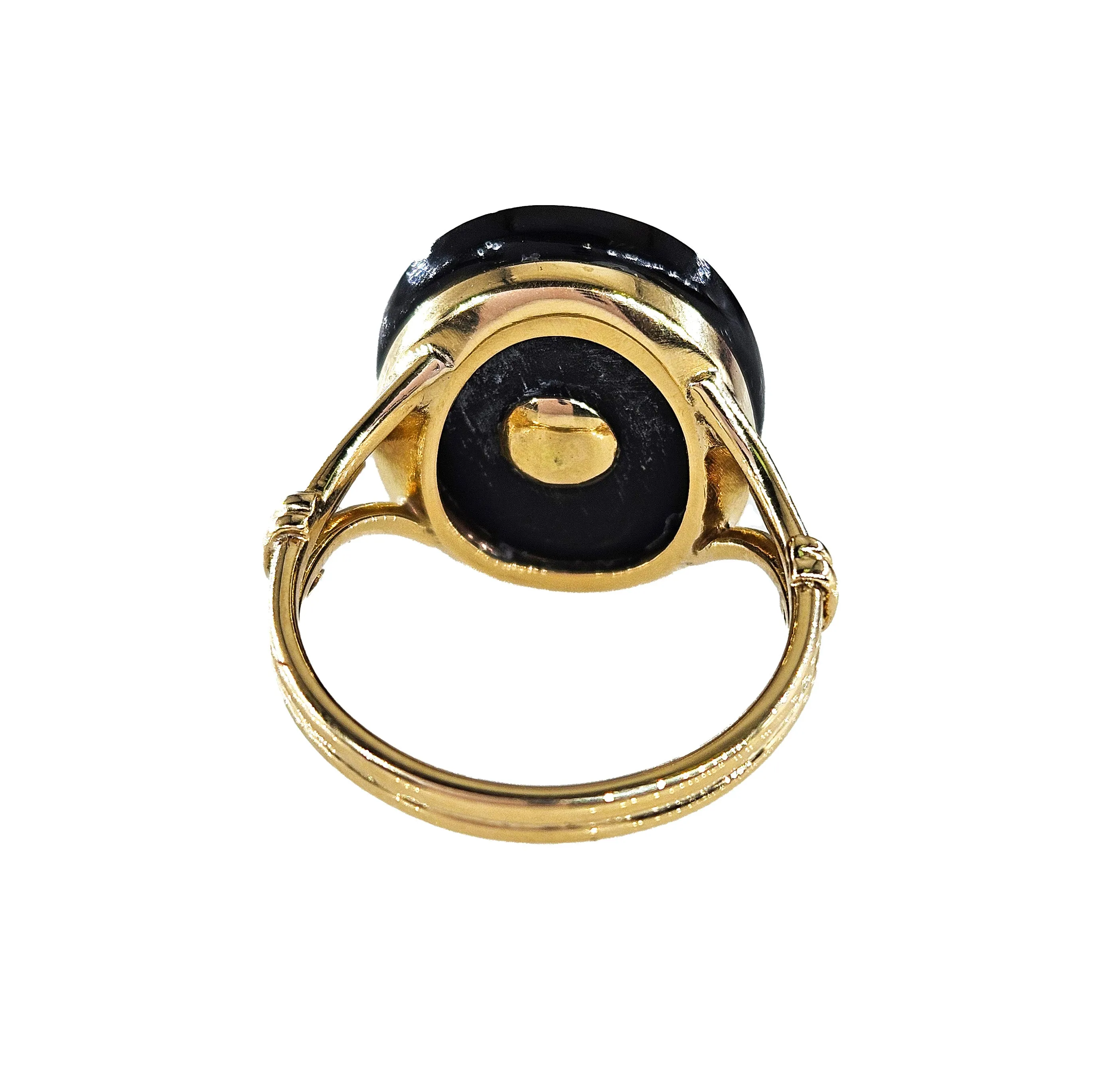 Antique 1880s Victorian Diamond Onyx Cocktail Cluster Wedding Engagement Ring