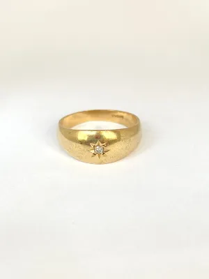 Antique, Starburst Solitaire Ring, Hallmarked 9ct Gold, London