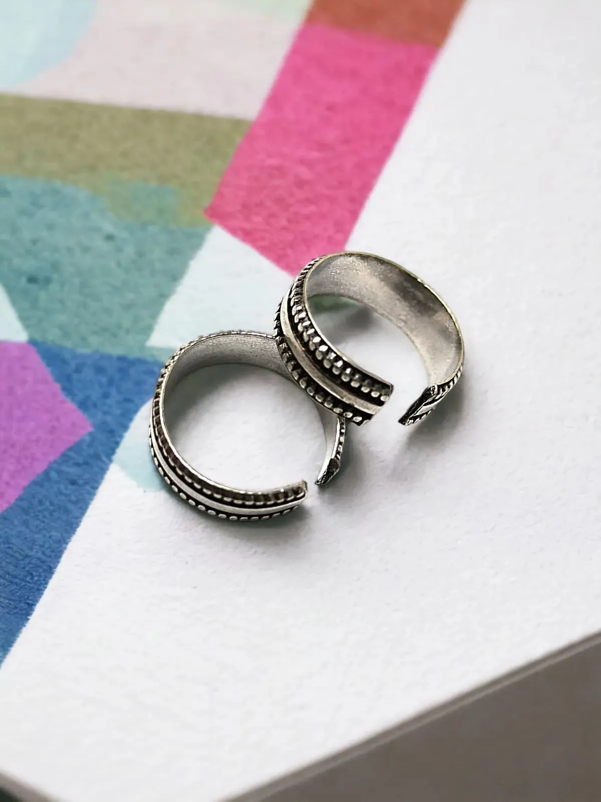 Aparna Silver Oxidized Toe Rings