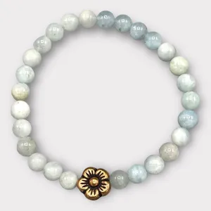 Aquamarine and Copper Flower bracelet