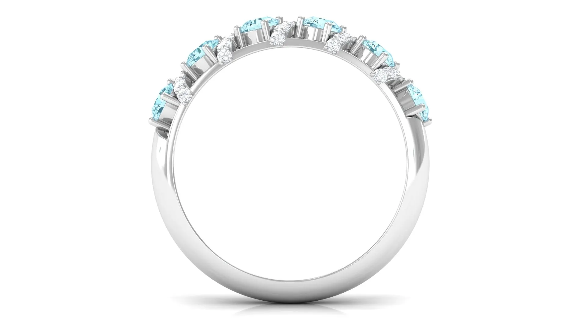 Aquamarine and Diamond Designer Anniversary Ring