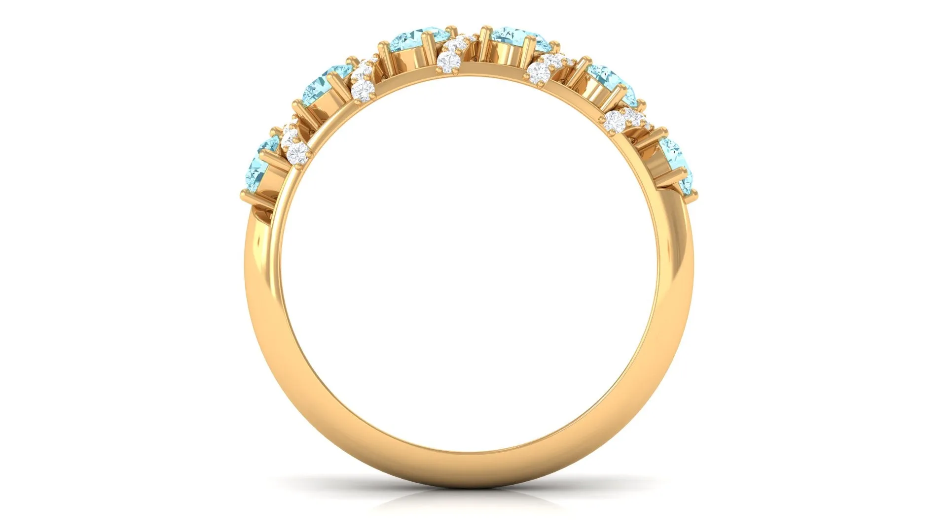 Aquamarine and Diamond Designer Anniversary Ring