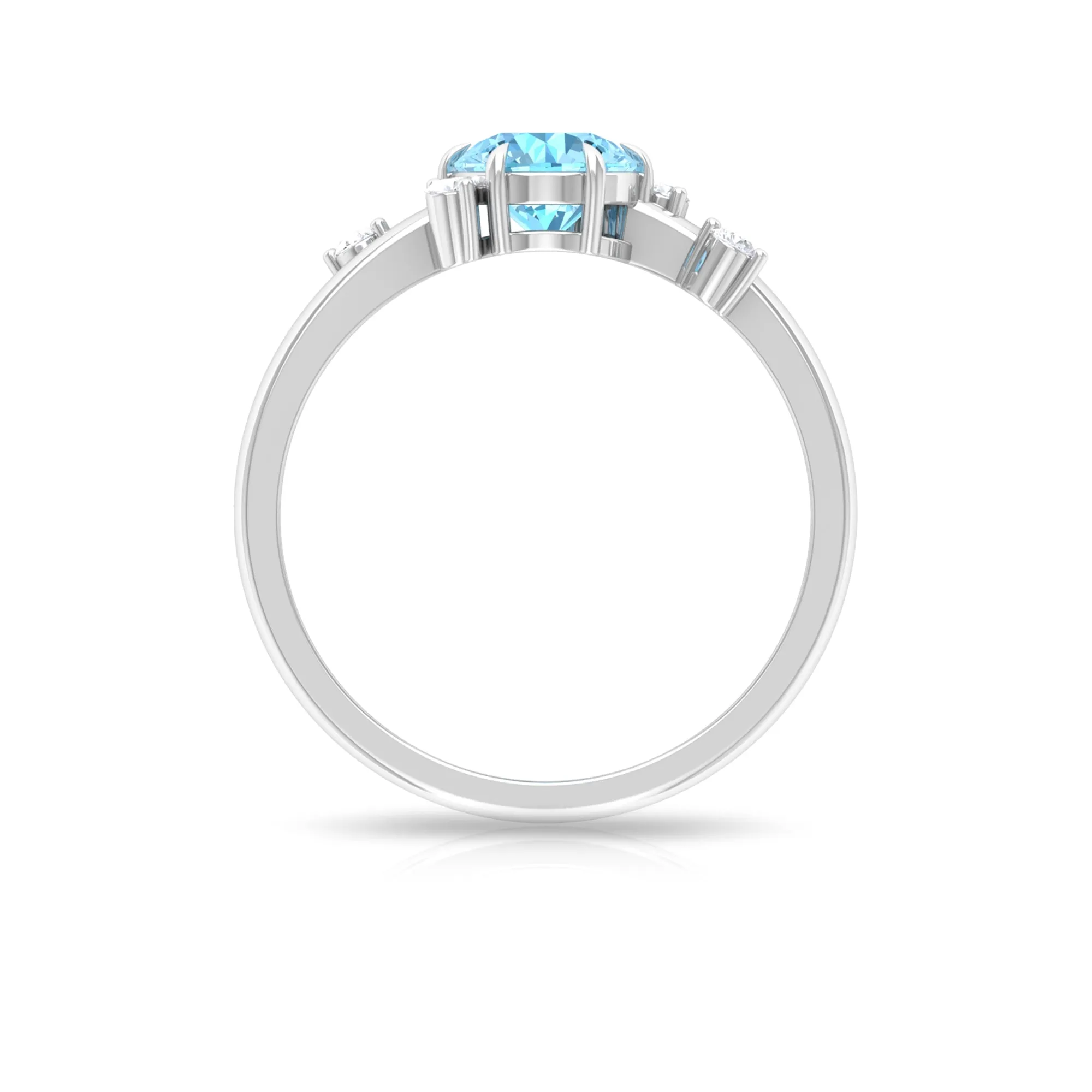 Aquamarine and Diamond Scatter Promise Ring